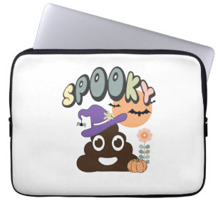 Funny Bathroom Humour Cute Retro Halloween Spooky  Laptop Sleeve