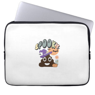 Funny Bathroom Humour Cute Retro Halloween Spooky  Laptop Sleeve