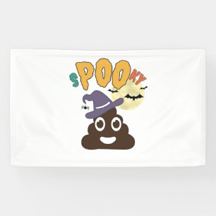 Funny Bathroom Humour Halloween Spooky Poo Design Banner