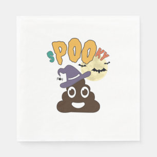 Funny Bathroom Humour Halloween Spooky Poo Design Napkin