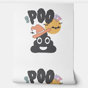 Funny Bathroom Humour Halloween Spooky Poo Design Wallpaper