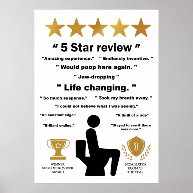 Funny Bathroom Reviews Poster (Front)