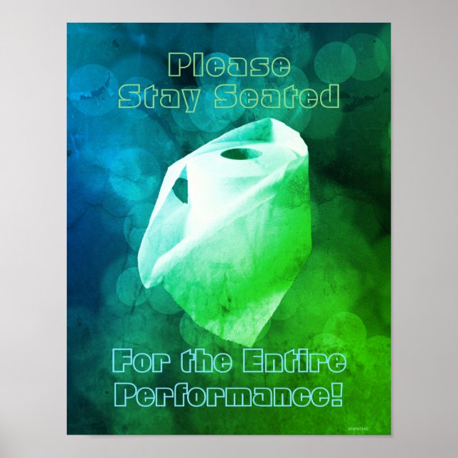 Funny Bathroom Signs, Potty Humor! Retro Poster (Front)