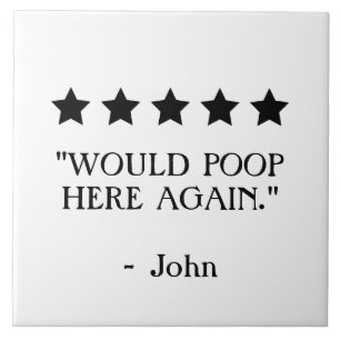 Funny Bathroom Tile: Custom 5 star Toilet Review Ceramic Tile