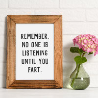 Funny Bathroom Wall Art Minimalistic Fart Quote