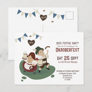 funny Bavarian couple invite to Oktoberfest
