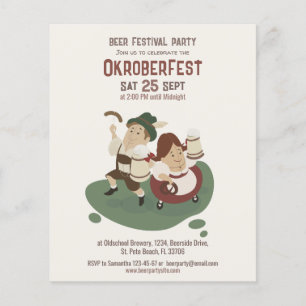 funny Bavarian couple invite to Oktoberfest Flyer