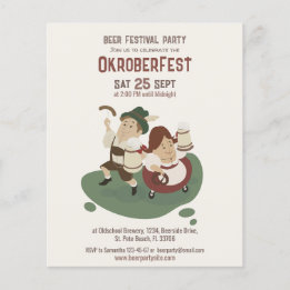 funny Bavarian couple invite to Oktoberfest Flyer