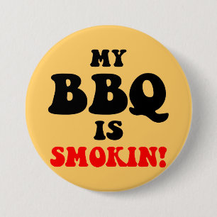 Funny bbq 7.5 cm round badge