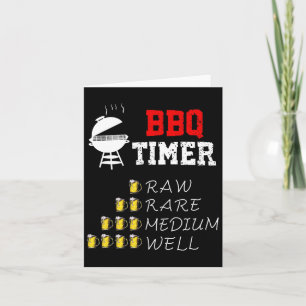 Funny Bbq Art For Men Women Grilling Meat Smoking Card