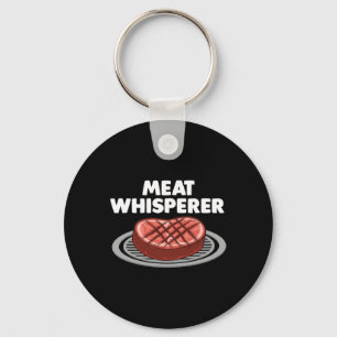 Funny Bbq Art For Men Women Grilling Meat Smoking Key Ring