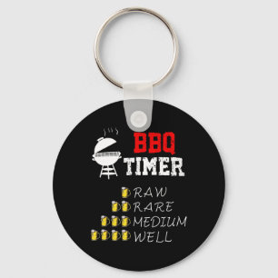 Funny Bbq Art For Men Women Grilling Meat Smoking Key Ring