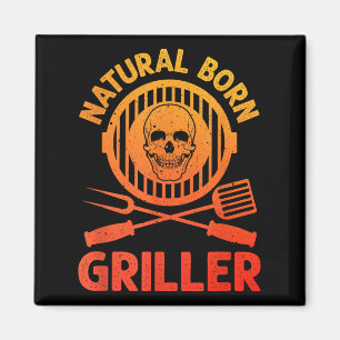 Funny Bbq Art For Men Women Grilling Meat Smoking  Magnet