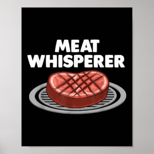 Funny Bbq Art For Men Women Grilling Meat Smoking Poster