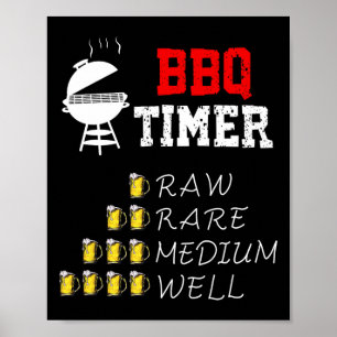 Funny Bbq Art For Men Women Grilling Meat Smoking Poster