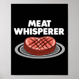 Funny Bbq Art For Men Women Grilling Meat Smoking Poster