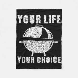 Funny Bbq Barbecue Grill Grilling Joke Smoking Mea Fleece Blanket