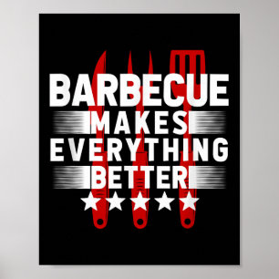 Funny Bbq Barbecue Grill Grilling Joke Smoking Mea Poster
