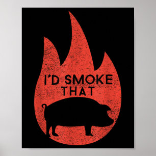 Funny Bbq Barbecue Grilling Master Smoker Of Meat Poster