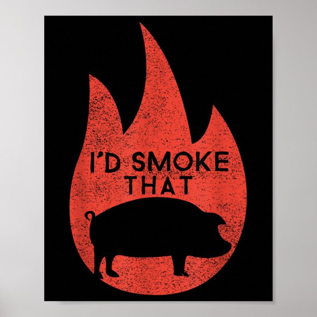 Funny Bbq Barbecue Grilling Master Smoker Of Meat  Poster (Front)