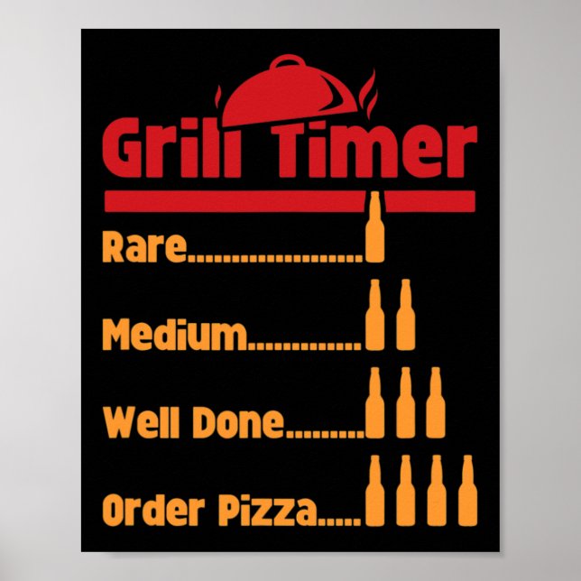 Funny Bbq Beer Bottles Grill Timer For Ckyard Rbec Poster (Front)
