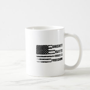 Funny Bbq Brisket Butts Ribs And Freedom Bbq Ameri Coffee Mug