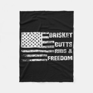 Funny Bbq Brisket Butts Ribs And Freedom Fleece Blanket