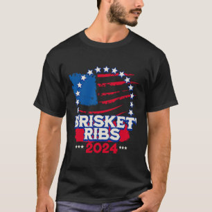 Funny Bbq Brisket Ribs Patriotic Political Voter H T-Shirt