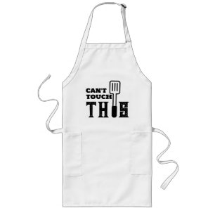Funny BBQ Chef Apron with Pockets Can't Touch This
