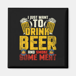 Funny Bbq Chef Beer Drinking Smoked Meat Lover Gif Magnet