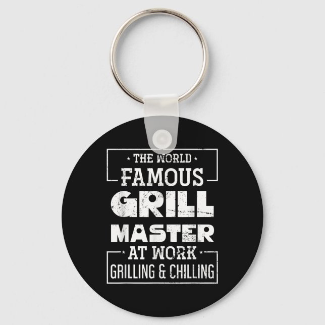 Funny Bbq Chef Grill Meat Lover Gift Grilling Stea Key Ring (Front)
