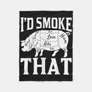 Funny Bbq Chef Id Smoke That Funny Smoked Meat Bar Fleece Blanket