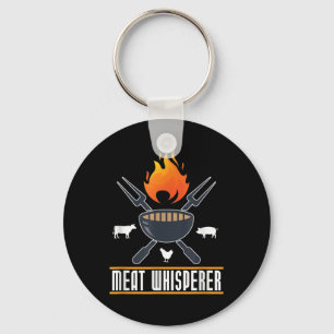Funny Bbq Chef Meat Whisperer Gift Smoking Grillin Key Ring