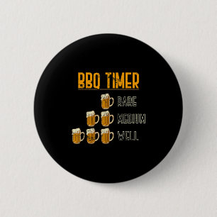 Funny Bbq Chef Smoke Meat Craft Beer Gift Barbecue 6 Cm Round Badge