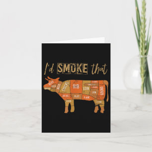 Funny Bbq Chef Smoked Meat Grill Master Gift Steak Card