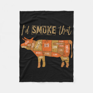 Funny Bbq Chef Smoked Meat Grill Master Gift Steak Fleece Blanket