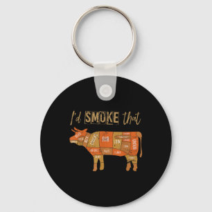 Funny Bbq Chef Smoked Meat Grill Master Gift Steak Key Ring