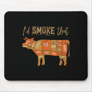 Funny Bbq Chef Smoked Meat Grill Master Gift Steak Mouse Pad