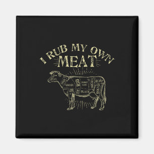 Funny Bbq Chef Tee I Rub My Own Meat Joke Chef Magnet