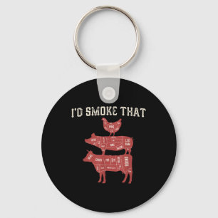 Funny Bbq Cow Pig Chicken Graphic Women Men Meat S Key Ring