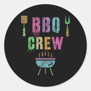 Funny Bbq Crew Grill Chef Cook Squad Cooking Summe Classic Round Sticker