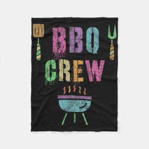 Funny Bbq Crew Grill Chef Cook Squad Cooking Summe Fleece Blanket