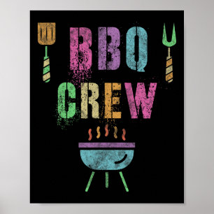 Funny Bbq Crew Grill Chef Cook Squad Cooking Summe Poster