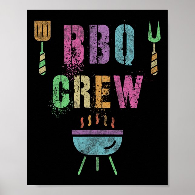 Funny Bbq Crew Grill Chef Cook Squad Cooking Summe Poster (Front)