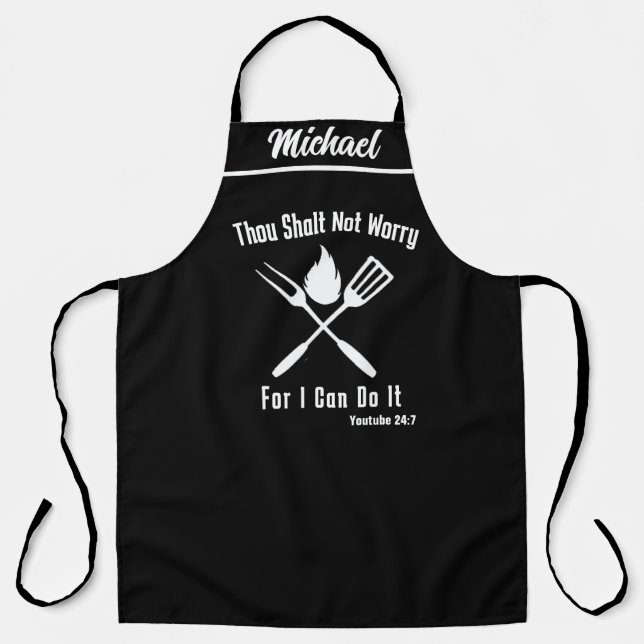 Funny BBQ Dad Apron - Father’s Day Quotes (Front)