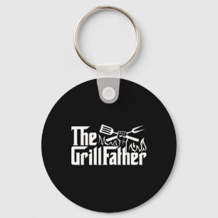 Funny Bbq Dad Retro Grill Father Mens Father's Day Key Ring