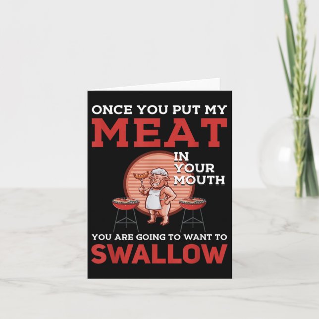 Funny Bbq Design! For Fans Of Smoking, Grilling An Card (Front)