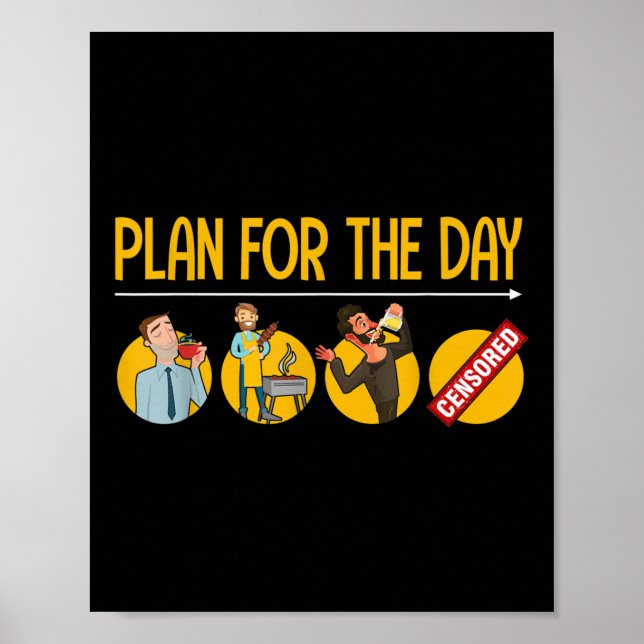 Funny Bbq Design For Men Coffee, Grilling, Beer Ad Poster (Front)