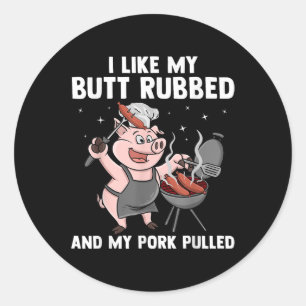 Funny Bbq Design For Men Women Bbq Lover Grilling  Classic Round Sticker