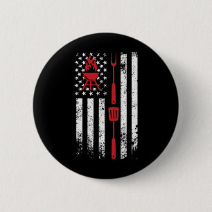 Funny Bbq Design Meat Smoking 6 Cm Round Badge